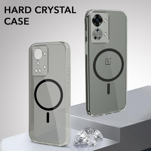 Image of Jkobi Lifetime Anti-Yellow MagSafe Compatible Clear Back Cover Case for OnePlus Nord 2T 5G (Sleek Hard Crystal | Shockproof and Camera Protection)