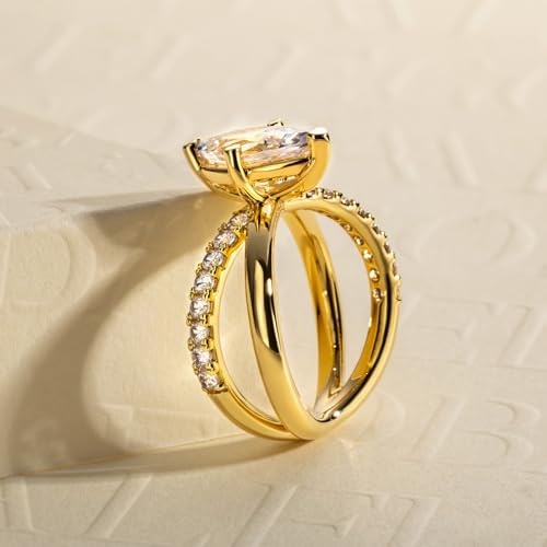 2CT/3CT Cubic Zirconia Engagement Ring Round Cut/Oval Cut/Emerald Cut 5A Grade CZ Wedding Ring D Color Lab Grown Diamond Promise Anniversary Ring for Women4