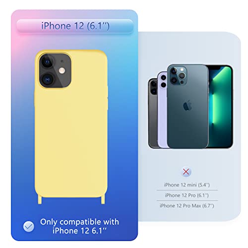 Image of Compatible with iPhone 12 Case with Lanyard Crossbody iPhone Case with Strap Adjustable Shockproof Drop Protection Silicone Phone Cover for iPhone 12 6.1''