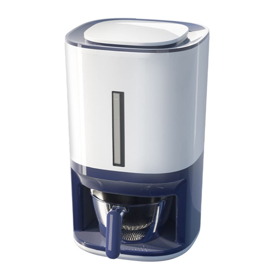 Dozownik Płatków Kukurydzianych Stylowy dozownik zbóż, owies Dozownik Kontener Ekologiczne Materiał Kuchnia Organizator Niezwykle trwałe-12kg Hermetyczny (Color : Blue)