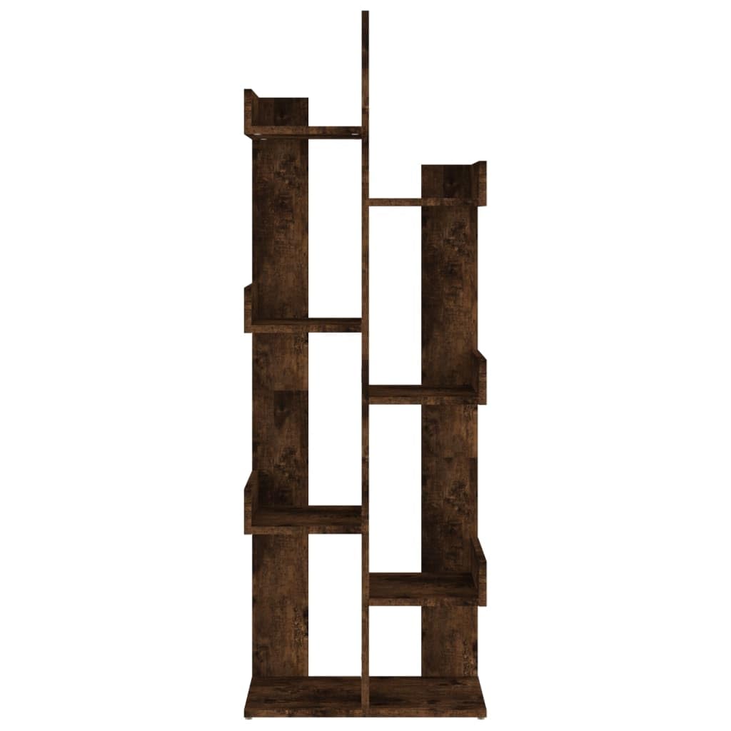 vidaXL Estantería Librería Estante Libros Archivador Biblioteca Almacenamiento Oficina Decoración Madera Contrachapada Roble Ahumado 48x25,5x140 cm
