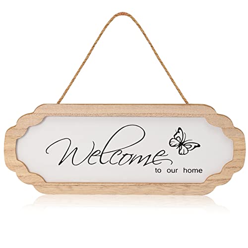 Bienvenue Signes Panneau de Bienvenue Plaque de Porte Bienvenue en Bois pour Porte d'entrée Décoration Murale Extérieure Cover