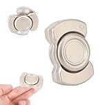 Penitue 3-in-1 Fidget Toy for Adults, Durable Spinner Magnetic Clicker Rotating Fingertip Toys Funny Focus Quite Tool Suitable for Adults Teen Boys Kids (Silver)