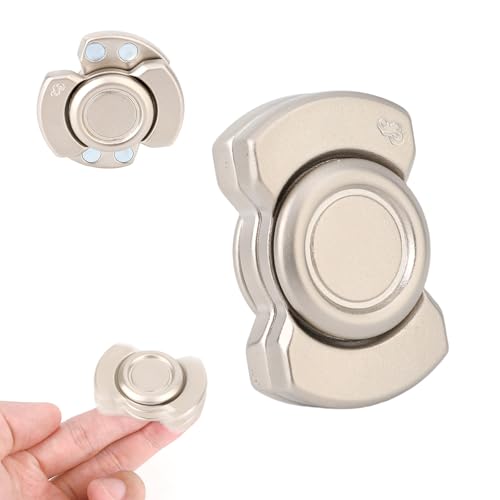 Penitue Hand Spinner Adulte, Toupie Magnétique Durable à Cliquet Outil Amusant et Silencieux pour Se Concentrer Convient aux Adultes Adolescents Garçons Enfants (Argenté)
