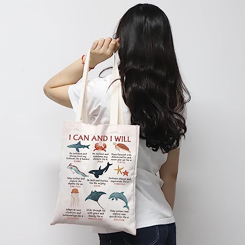Bolso tote con diseño de animales marinos miniatura 6
