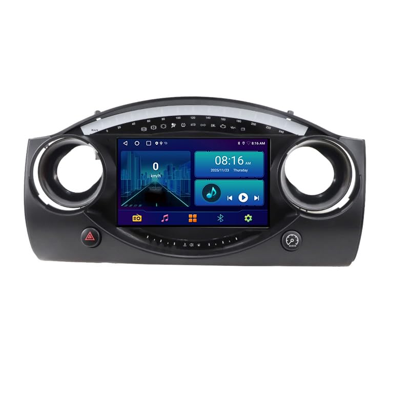 Android 15 Radio De Coche 9'' Pantalla Táctil Reproductor De Navegación GPS para BMW para Mini para Cooper S R50 R52 R53 2004 2007,Coche Conecta Y Reproduce Coche Audio Video/SWC/Cámara Trasera