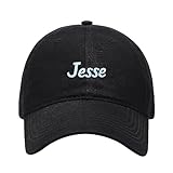 Men's Baseball Cap Name Jesse Gift Embroidered Washed Cotton Vintage Dad Gifts Hat (Black)