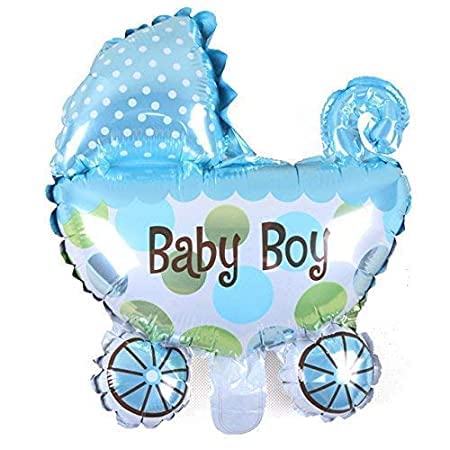 Image of GROOVY DUDZ Baby Shower Decoration Items Set-55Pcs Baby Shower Party Decoration Items with Pastel Balloon,Pram Balloon theme Party Decoration Items