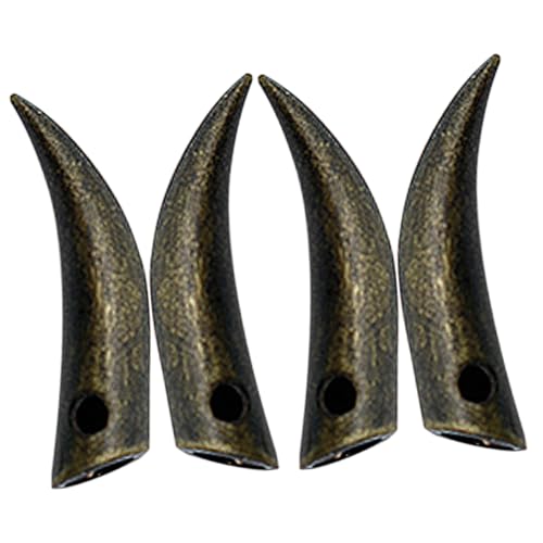 Didiseaon Shoe Lace Tips Metal 4 Pack Lace Locks for Drawstrings Shoelace End Repair Ox Horn Shape Sturdy Fashionable