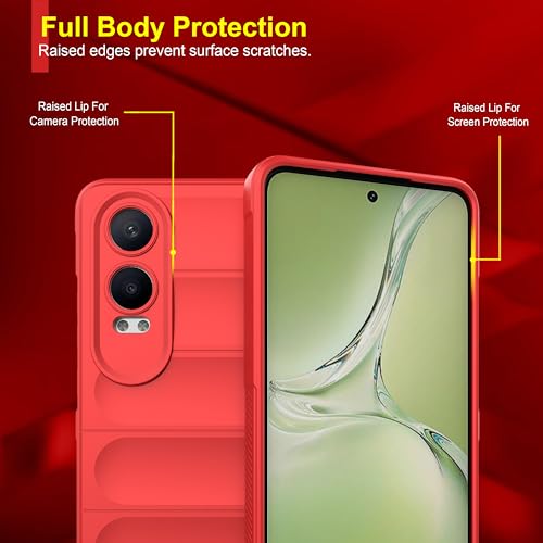 Image of amazon basics Back Case Cover for OnePlus Nord CE 4 Lite 5G | Compatible for OnePlus Nord CE 4 Lite 5G Back Cover | Liquid Silicon Magic Case with Camera Protection | Red