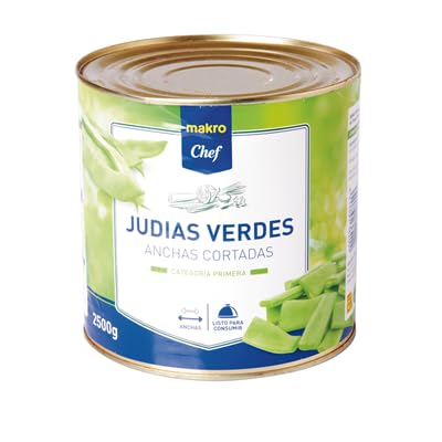 Judías Verdes Chef – Fina y Ancha, Cortadas y Listas para Usar en tus Recetas Favoritas (3 LATAS, Judía verde ancha 1330gne (2500 g))
