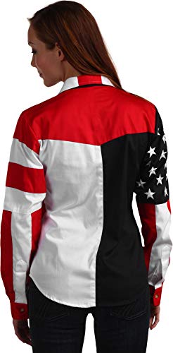 Scully 100% Cotton Button Front Blouse - Red #TOP2