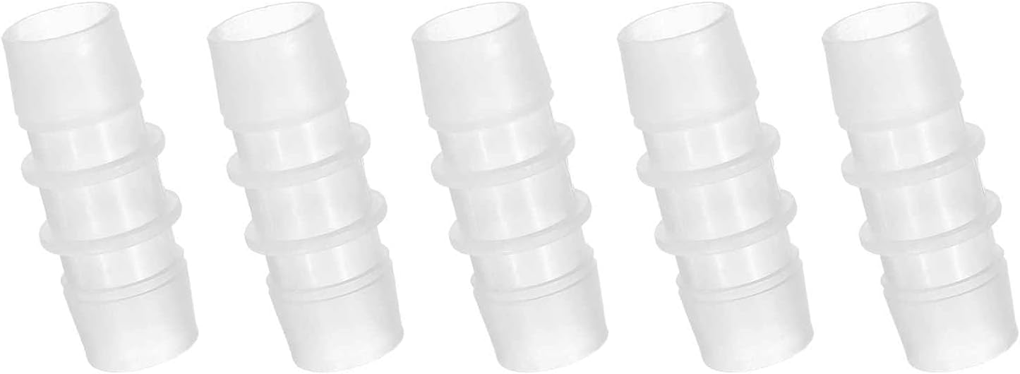 MECCANIXITY 5pcs Plastic Hose Barb Fitting, 3/4" Barbed Hose Pipe Fitting Splicer Mender Joint Adapter for Water Liquid Fuel Line Tube, Clear