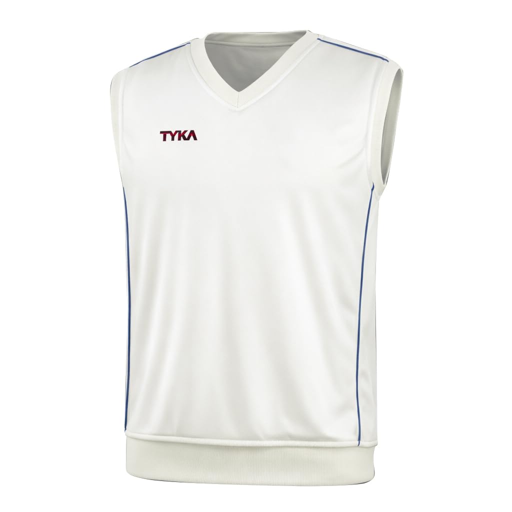 tyka Men Polyester Cricket Sweater/Pullover - S/L (Off White, M (38)), Regular, V-Neck-picture-13