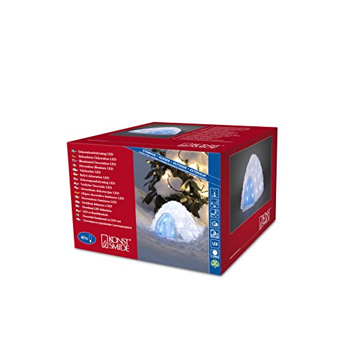 Konstsmide 6176-203 LED Acrylic Decoration "Igloo" / Outdoor (IP44) / 40 Ice White LEDs / Transparent Cable