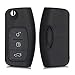 Produktbild kwmobile Autoschlüssel Gehäuse kompatibel mit Ford 3-Tasten Klappschlüssel Autoschlüssel - ohne Transponder Batterien Elektronik - Auto Schlüsselgehäuse - Schwarz