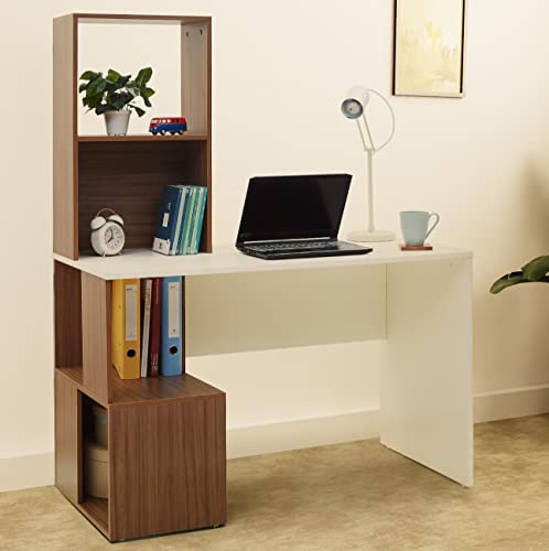Green Soul Vermont Study Table | 1-Year Warranty | Writing, Computer Desk for Students, Professionals | Engineered Wood | Walnut Brown and White | Wide Surface Top, 4 Shelves Green Soul Vermont Study Table | 1-Year Warranty | Writing, Computer Desk for Students, Professionals | Engineered Wood | Walnut Brown and White | Wide Surface Top, 4 Shelves