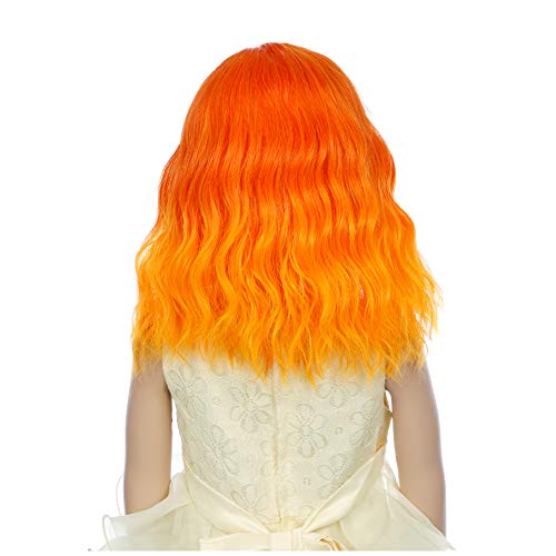 Image of PATTNIUM Flame Fire Wig Short Ombre Orange Wig for Women Cosplay Halloween Party Costume Synthetic Wigs