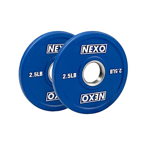 NEXO - Par de discos de goma azul de 2.5 libras, acabado mate premium, 2 discos de peso de entrenamiento cruzado de 2.5 libras