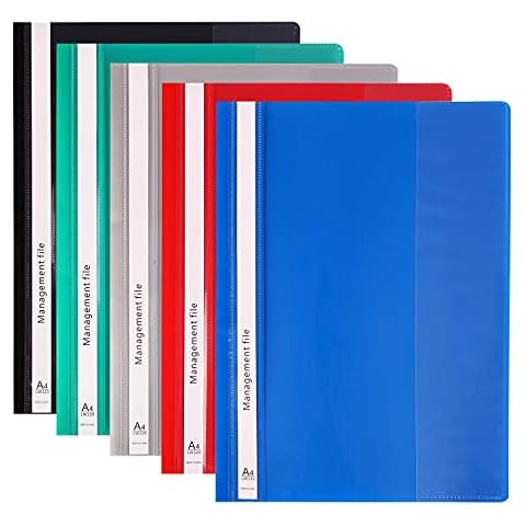 GUOKOFF A4 Project Folder (5 Colour x 30pcs) Plastic Report Files 2 Prong, A4 Report Project Document File Folders, Presentation Project Folder for Office School Cover