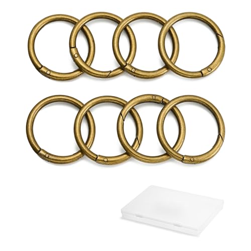 Image of DEVPSISR 15pcs Trigger Spring O Rings Round,Metal Keychain Ring Round Carabiner Clips for Keyrings Buckle, Bags,Purses