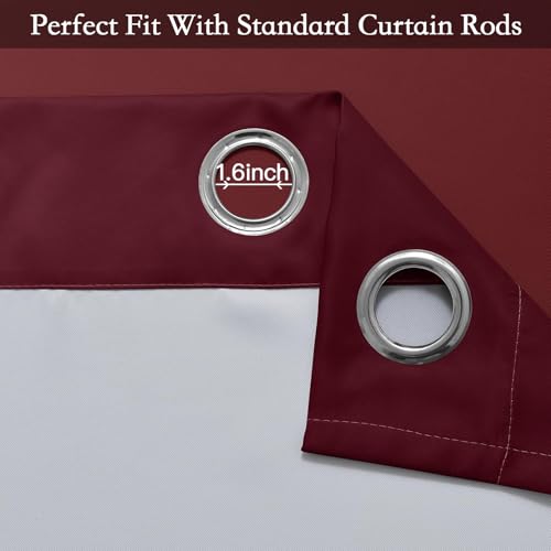 Image of SimpleHome Ombre Curtains Red to Grey White for Living Room 52Wx36L | Room Darkening Curtains for Bedroom,Gradient Light Blocking Curtain,Thermal Insulated Grommet Window Drapes,2 Panels,36 Inch
