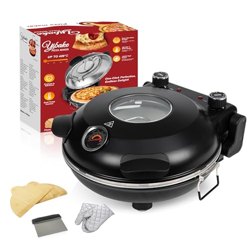 YIBAKE Horno Pizza Electrico en 4 Minutos, Placa de Piedra Refractaria Desmontable, Temperatura...