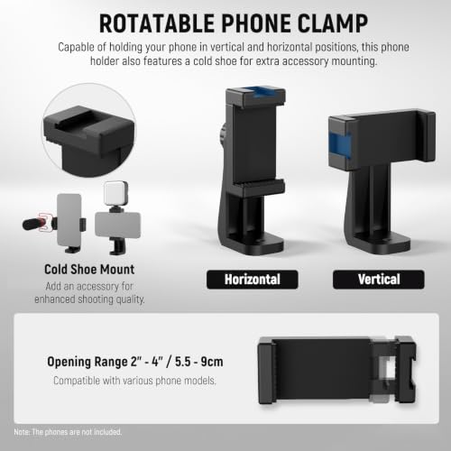 Image of NEEWER Camera Slider Dolly with Ball Head & Phone Clamp, 4 Wheeled, SD001