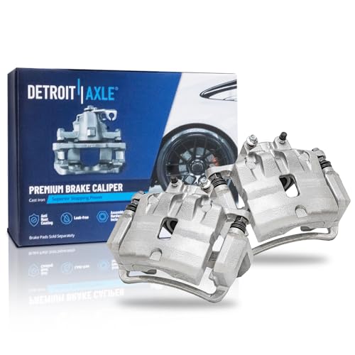 Image of Detroit Axle - Front 2pc Brake Calipers for Chevrolet Camaro Saab 9-5 | Buick LaCrosse Regal, 2 Disc Brake Calipers w /Bracket Replacement