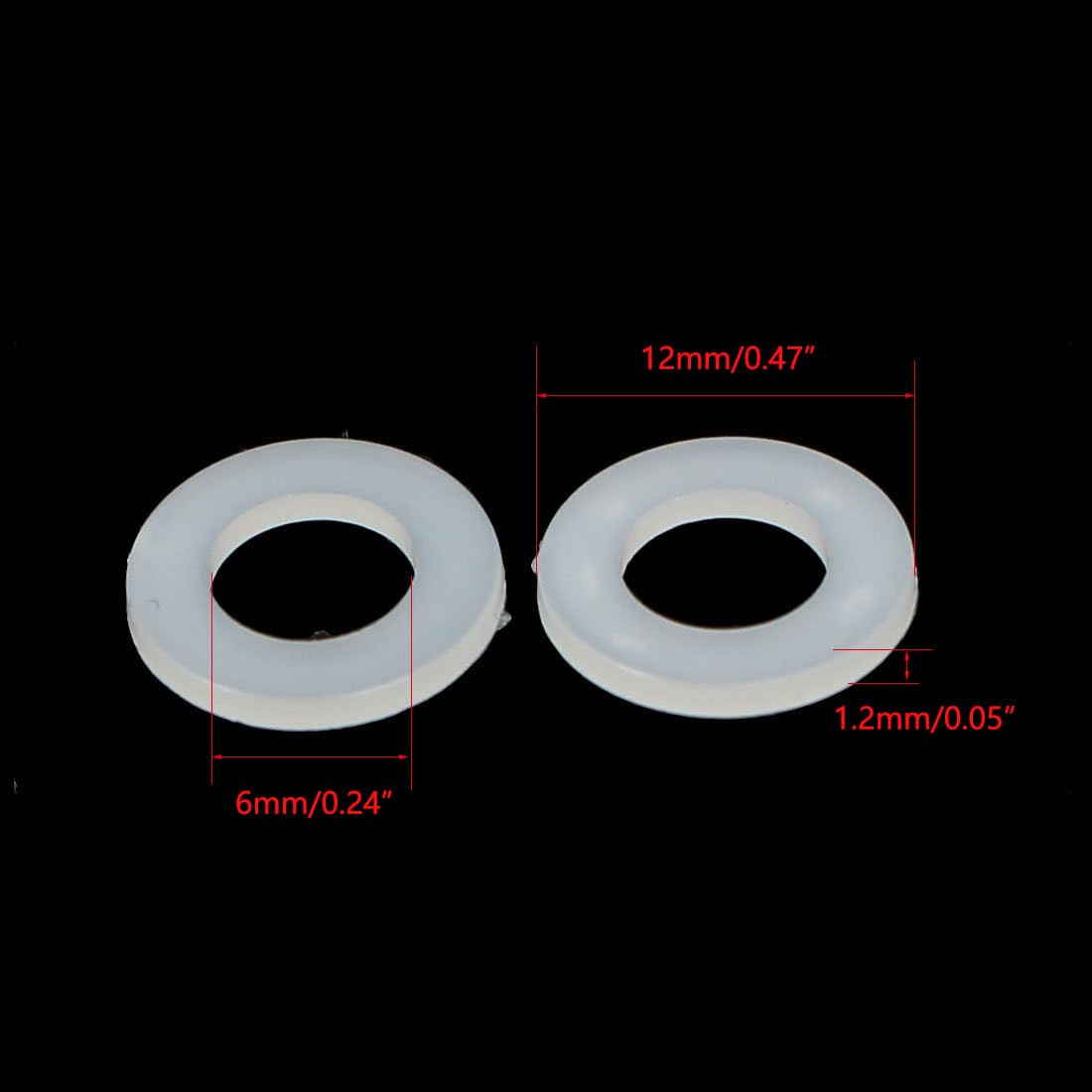 TOP-VIGOR 100Pcs White Nylon Flat Washers - Image 2