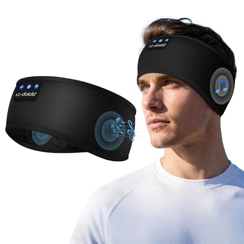 Image of LC-dolida Sleep Headphones Bluetooth 5.4 Headband, Sports Wireless Earphones with Ultra-Thin HD Stereo Speaker Sweat Resistant Earbuds Sleeping Headphone for Workout Running Cool Gadgets Unique Gifts