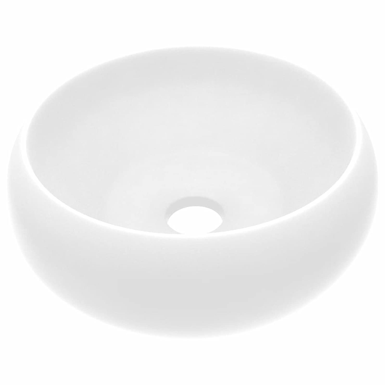 ShGaxin Lavabo de Lujo, Lavabo sobre Encimera, Lavabo Baño, Mueble Lavabo, Muebles De Baño, Redondo cerámica Blanco Mate 40x15 cm