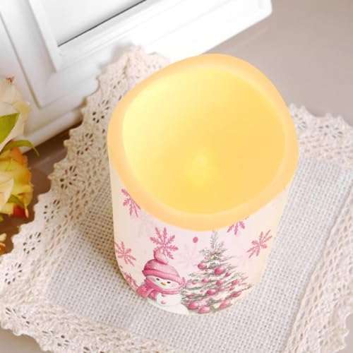 Image of Christmas Electric Flameless Candles Set of 4 | Xmas Flameless Candle Set with Timer, Battery Operated Fake Candles for Living Room Table Centerpieces