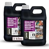 JOVIRA PINTURAS Resina epoxi transparente | 3 Kg| Para manualidades, obras de arte, madera, mesas creativas de madera, joyas artísticas, manualidades creativas, bricolaje. (3 Kilos)