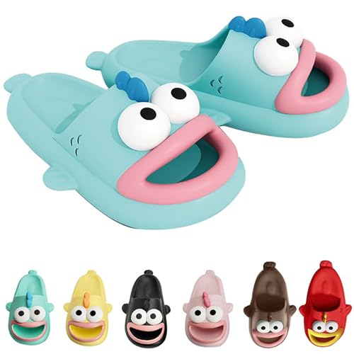 Zureto Ugly Fish Slippers, Tongue Slippers Fish Cloud Slides for Women Men, Tongue Kiss Slipper, 3D Funny Thick Cartoon Non Slip Slides