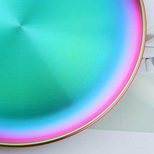 Miniatura 5 de Buyer Star Paquete de 2 platos llanos de metal, acero inoxidable, resistentes, platos redondos de metal de 9 pulgadas, aptos para lavavajillas, sin