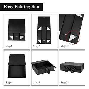 Giftboxwithlidforpresents105x75x31incheswithribbonandmagneticclosure1packblack Urban Country Home Decor Gift box with lid for presents 105x75x31 inches with ribbon and magnetic closure1 pack black urban country home decor