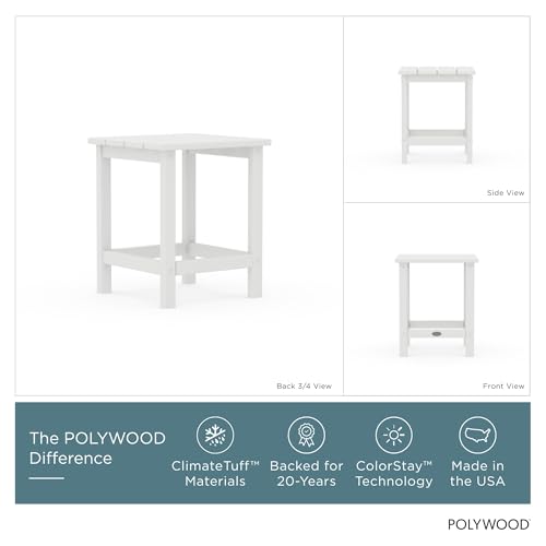 Image of POLYWOOD Long Island 18 inch Side Table, White