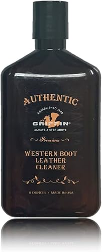 Griffin Limpiador de cuero Boot Care (8 onzas), fórmula de limpieza no tóxica para botas de vaquero, ropa de cuero, muebles, interiores de