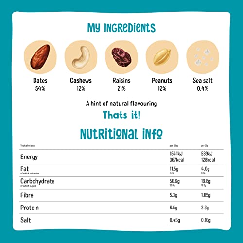 Nakd Salted Caramel Natural Fruit & Nut Bars - Vegan - Healthy Snack - Gluten Free - 35g x 18 bars