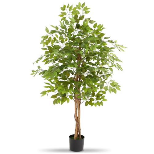 tectake® Plante Artificielle Ficus Artificiel 160cm Fausse Plante Interieur Arbre Vert Arbre Artificiel Décoration Maison idéal pour Décoration Salon Chambre Cuisine...
