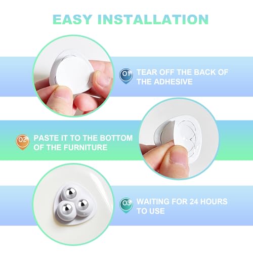 Image of Self Adhesive Appliance Sliders 8 Pack Kitchen & Furniture Rollers | Move Small Appliances Easily 360 Glide No Tools Peel Stick 12lbs Per Wheel