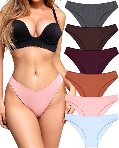 Image of UNDER THE SEA Cotton Underwear for Women 6 Pack Sexy Bikini High Cut Breathbale Cheeky Panties Underwear Womens Lingerie