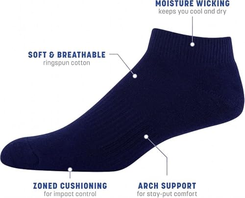 ENCIGER® Men’s Ankle Socks 3 Pairs Cotton & Spandex Low Cut Cushioned Breathable Socks3