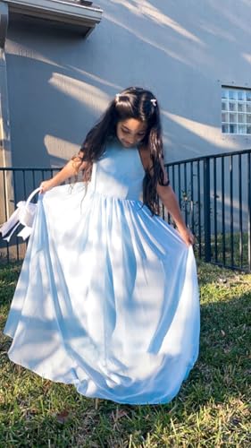 Off-Shoulder Chiffon Junior Bridesmaid Dresses Halter Long Flower Girl Dress for Teen Girls Party Pageant Gowns4