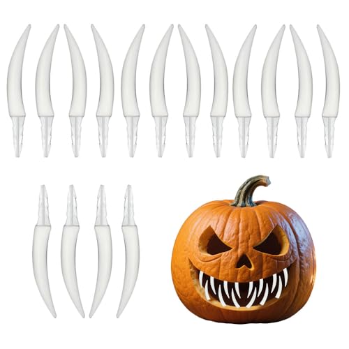 XVYLFZNP 16pcs Halloween Pumpkin Teeth Jack O Lantern Teeth Spooky Pumpkin Fangs For Halloween School Creating Unique Pumpkins Decoration