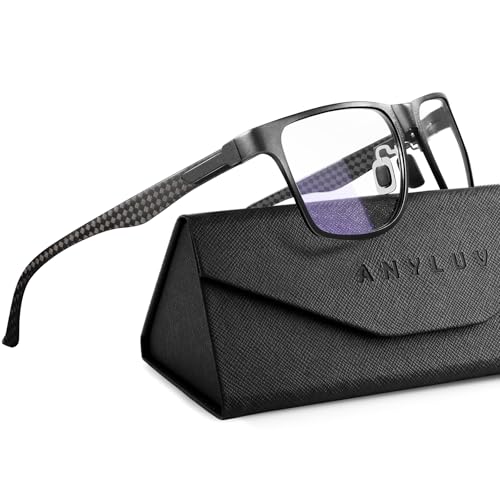 Image of ANYLUV Reading Glasses Men, Relieve Eyestrain and Eye Protection, Al-Mg Metal Computer Blue Light Blocking Glasses