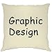 Tim and Ted Designer nouveauté Housse de Coussin Conception Graphique Comic sans Natural One Size