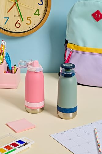Image of Ello Emma 14oz Insulated Stainless Kids Water Bottle with Straw, Seaside