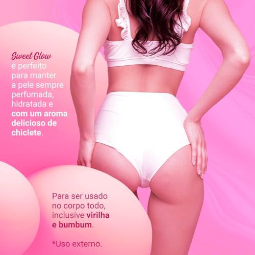 Sweet Glow Hidratante Aveludado Comestível para Região Pélvica e Virilha Chiclete 320ml Intt